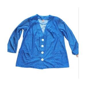 Vintage Manhattan Plaza 80s top layered blue and white size 16.5 NWT